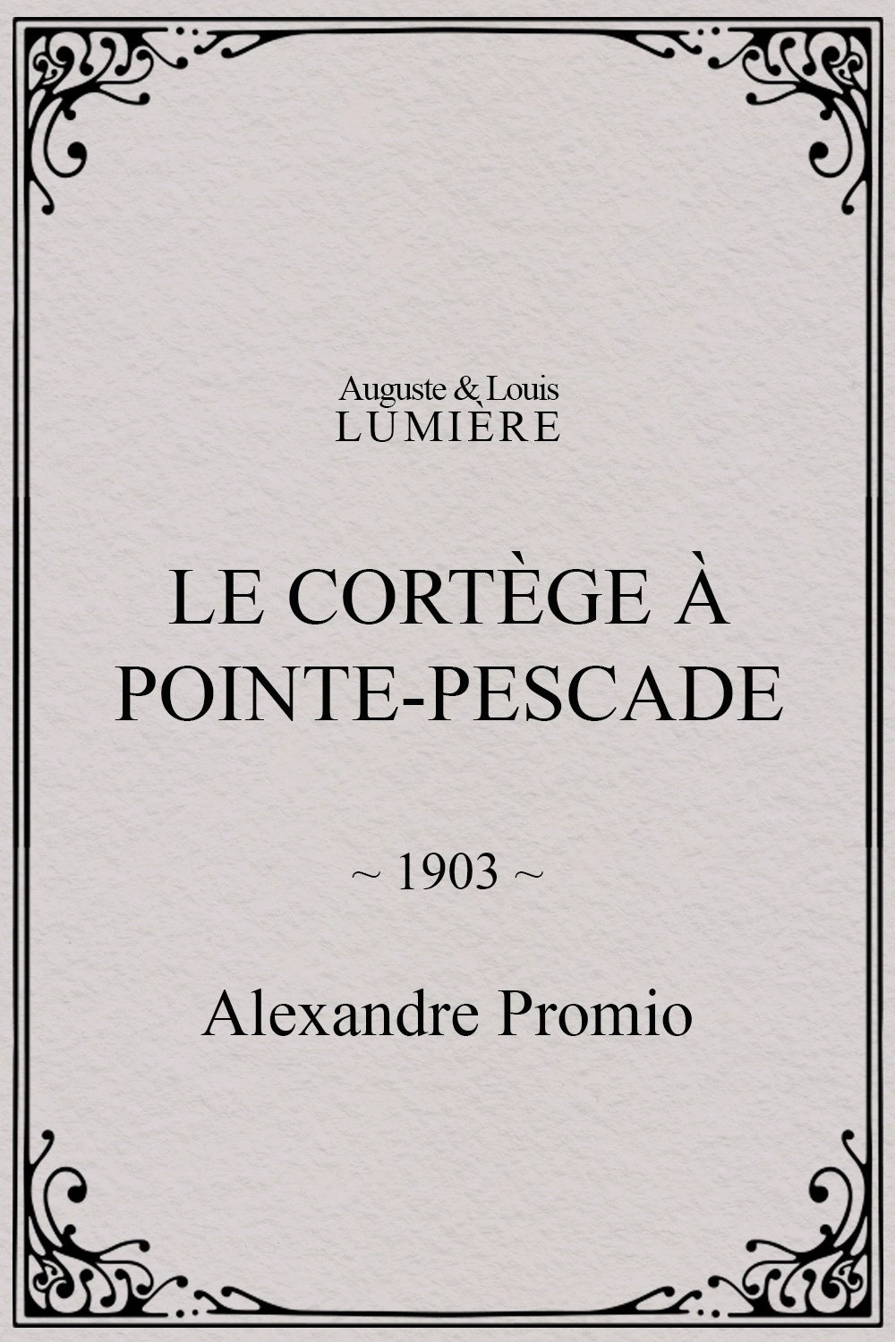 Le cortège à Pointe-Pescade