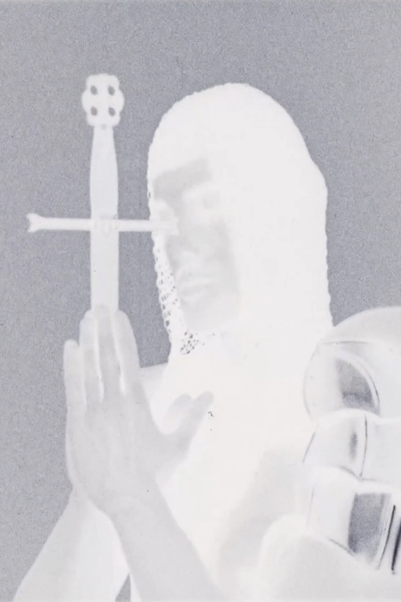 Warrior Figure on a Grey Background