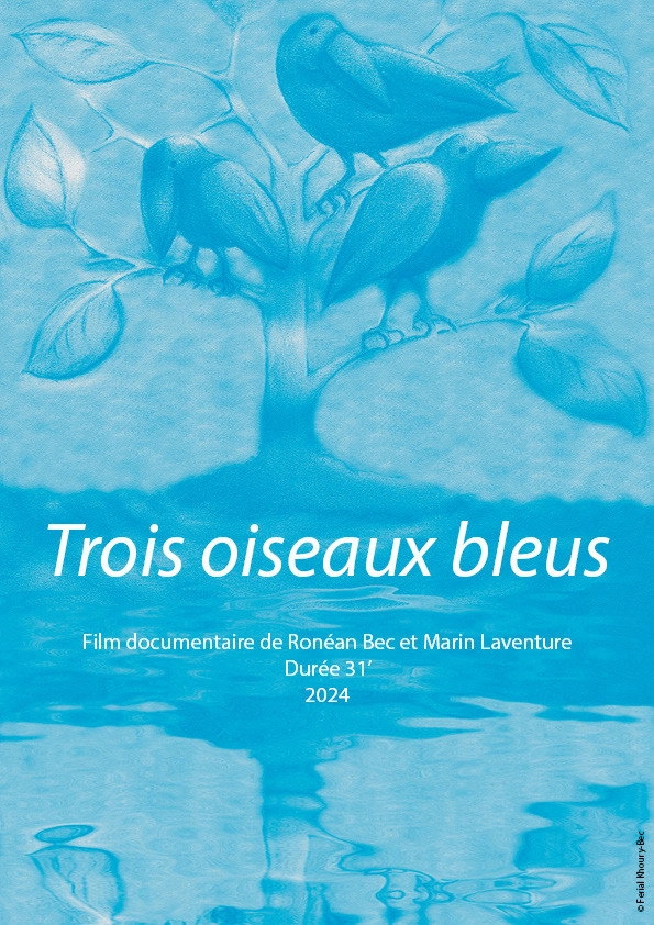 Trois oiseaux bleus