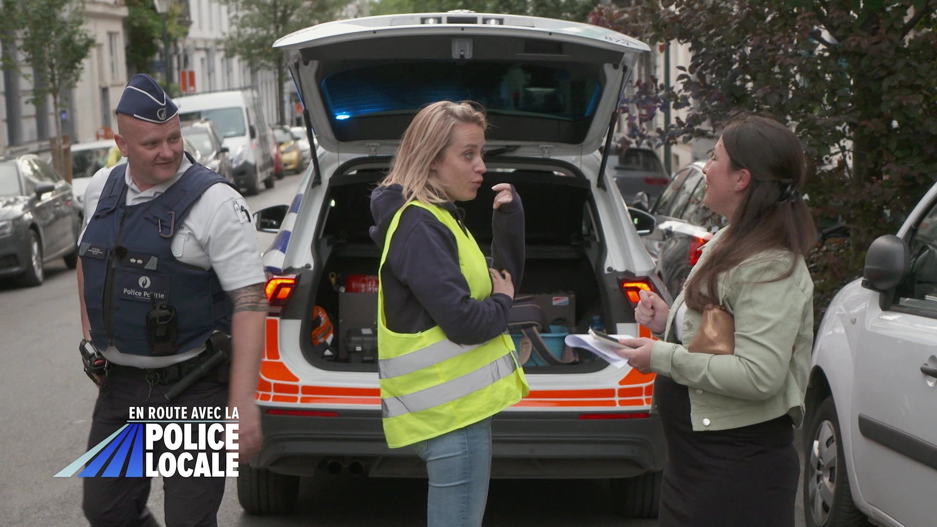 En route avec la police