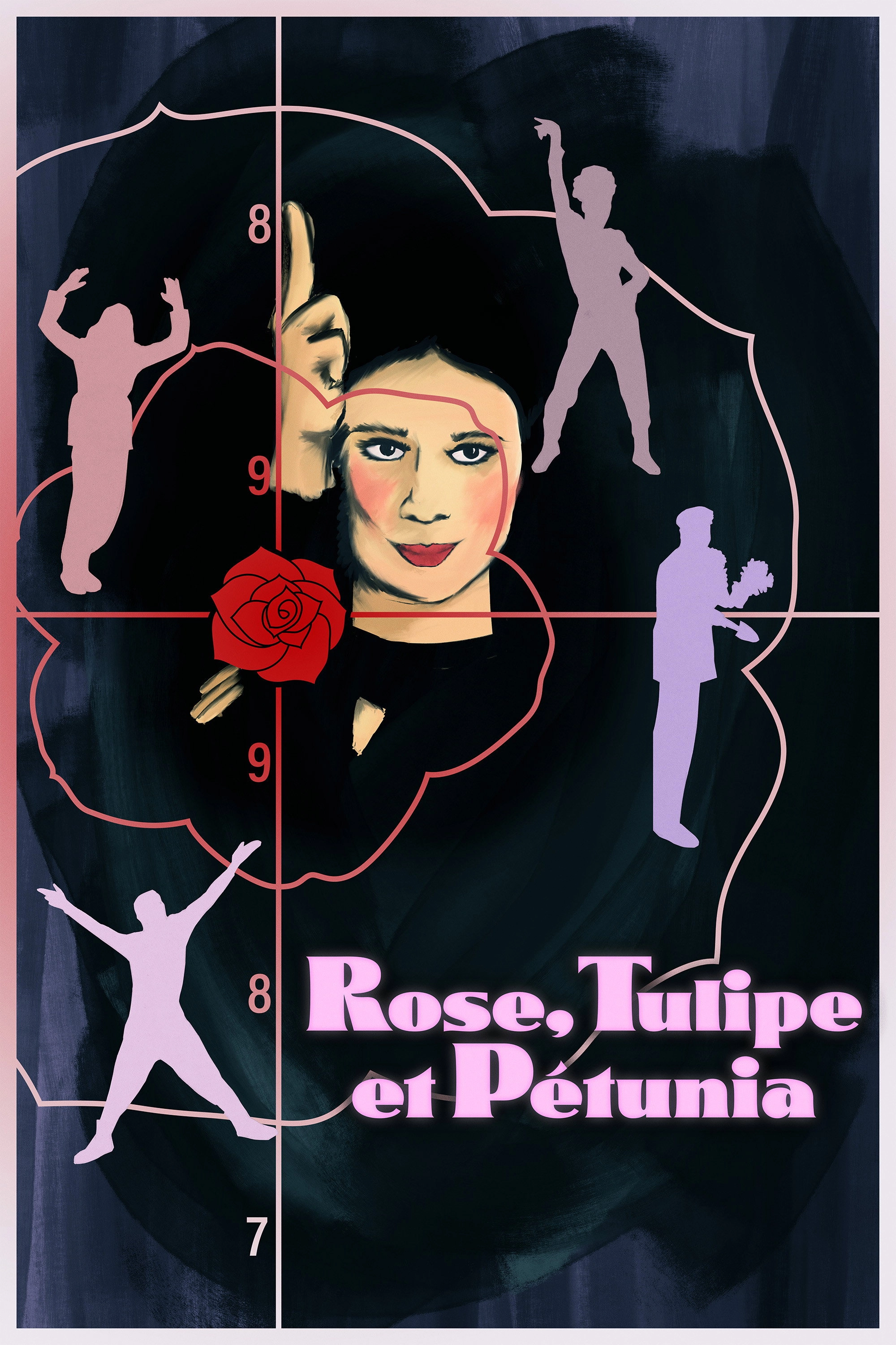 Rose, tulip and petunia