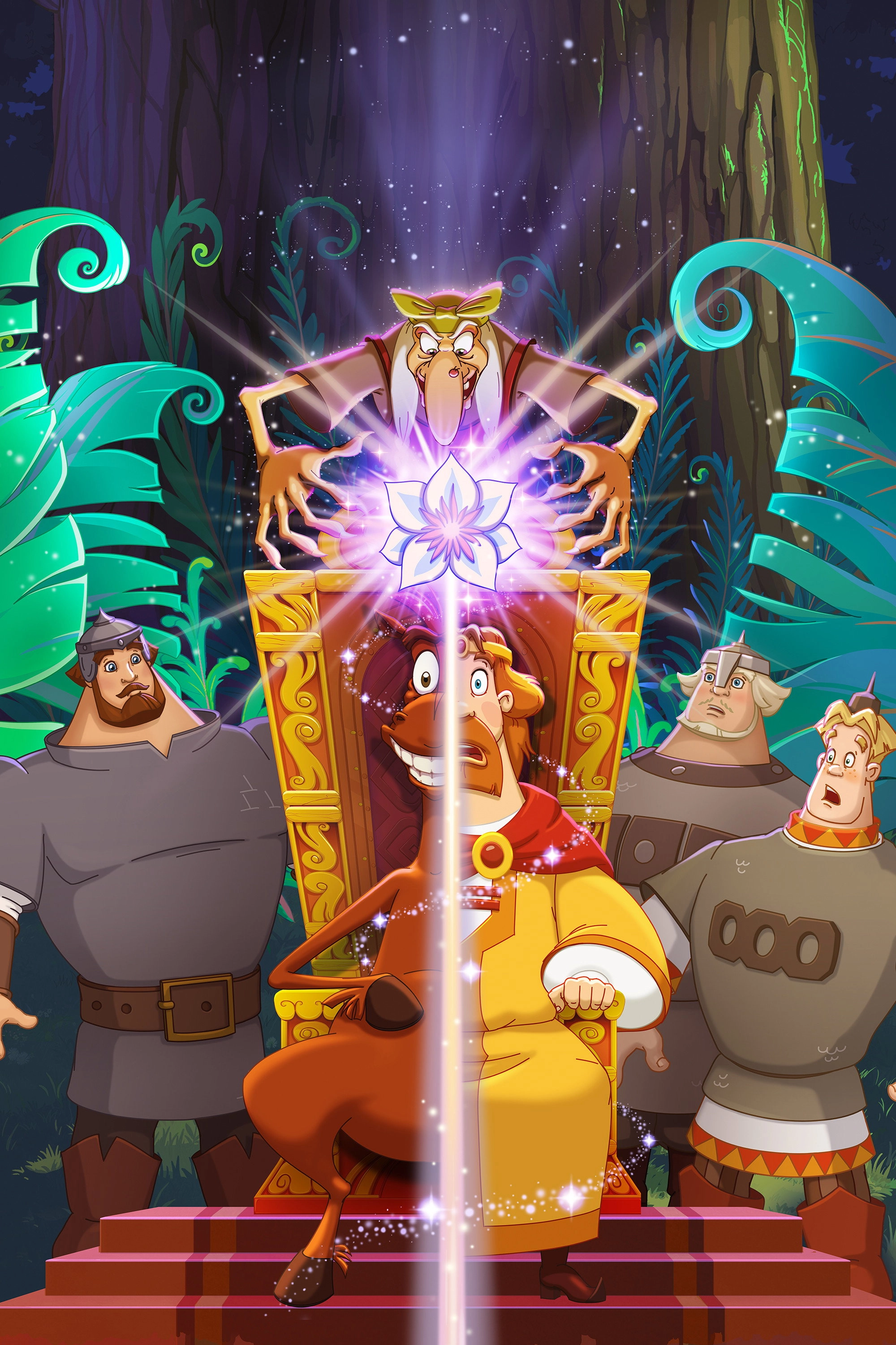 Horse Julius on the Throne and Three Heroes