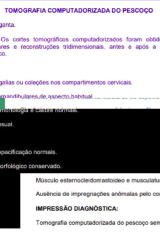 Uma tomografia do meu pescoço