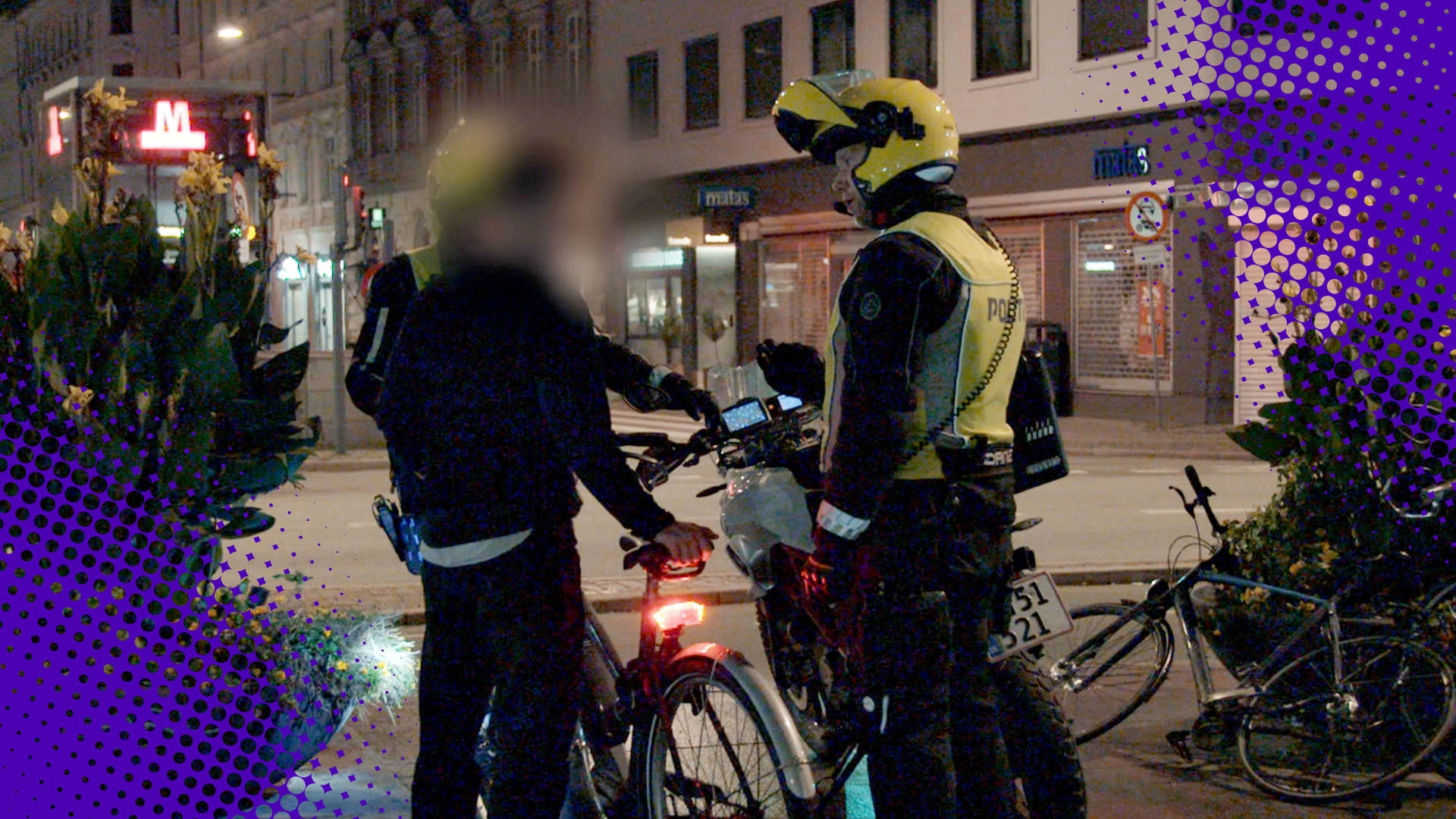 Politi på cykelstien