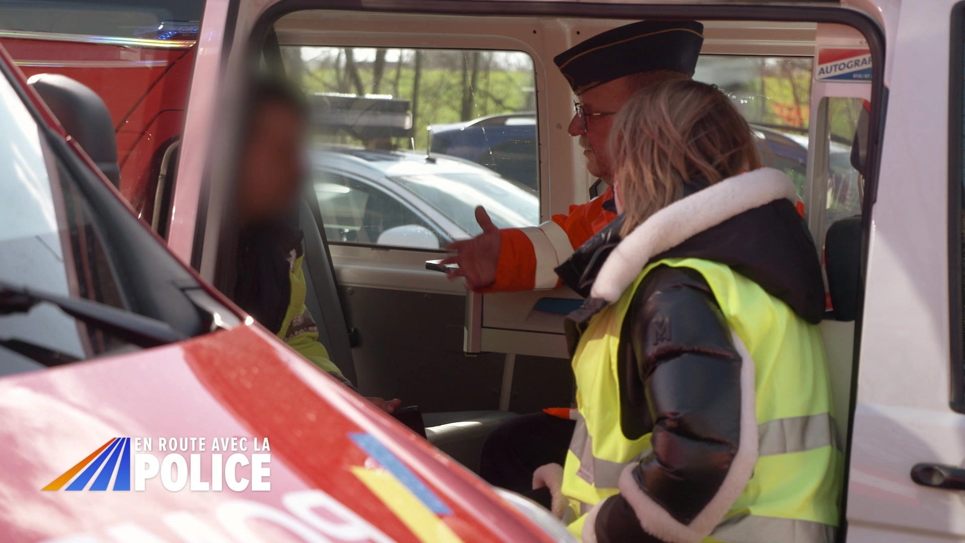 En route avec la police