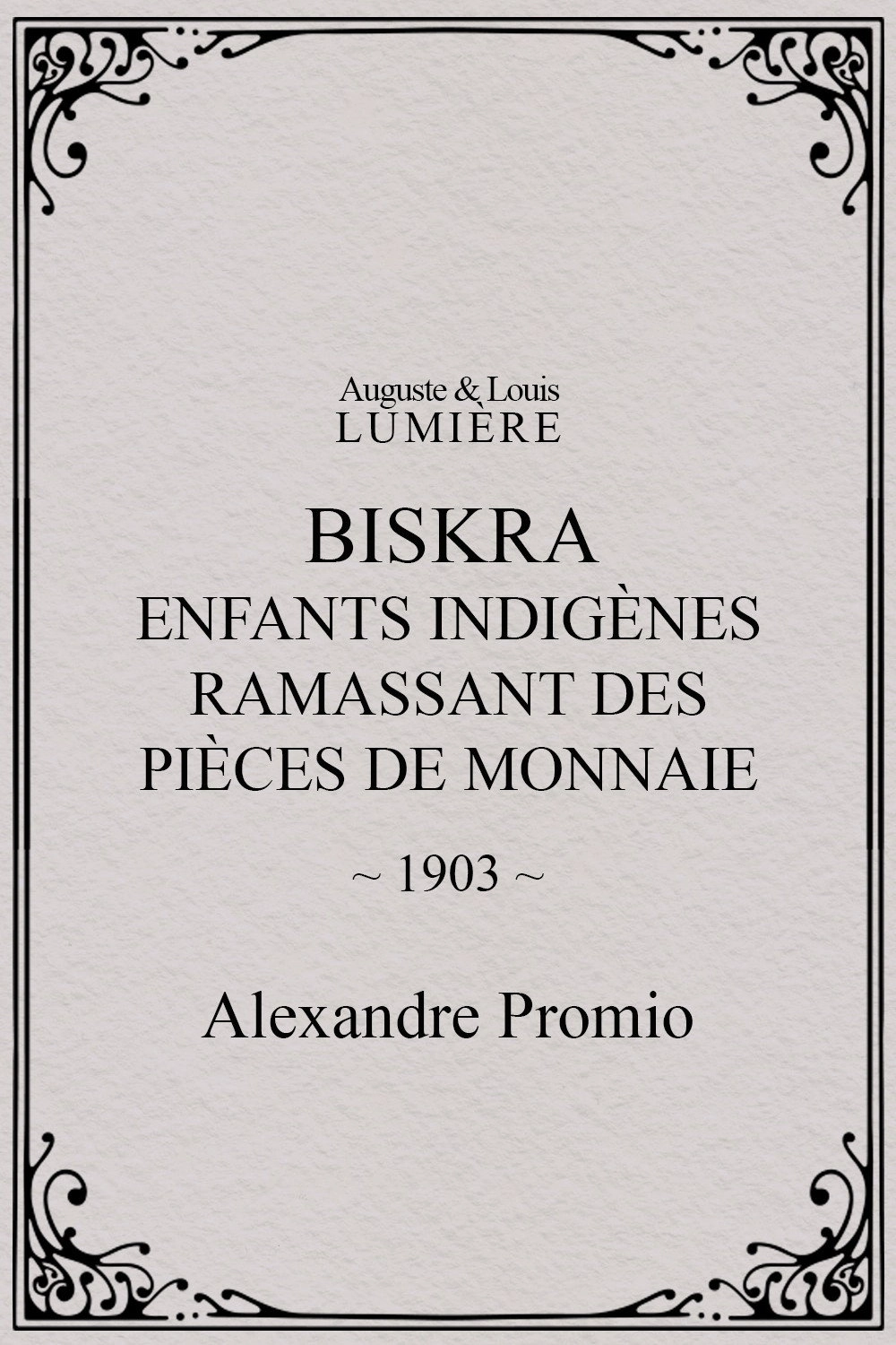 Biskra : enfants indigènes ramassant des pièces de monnaie