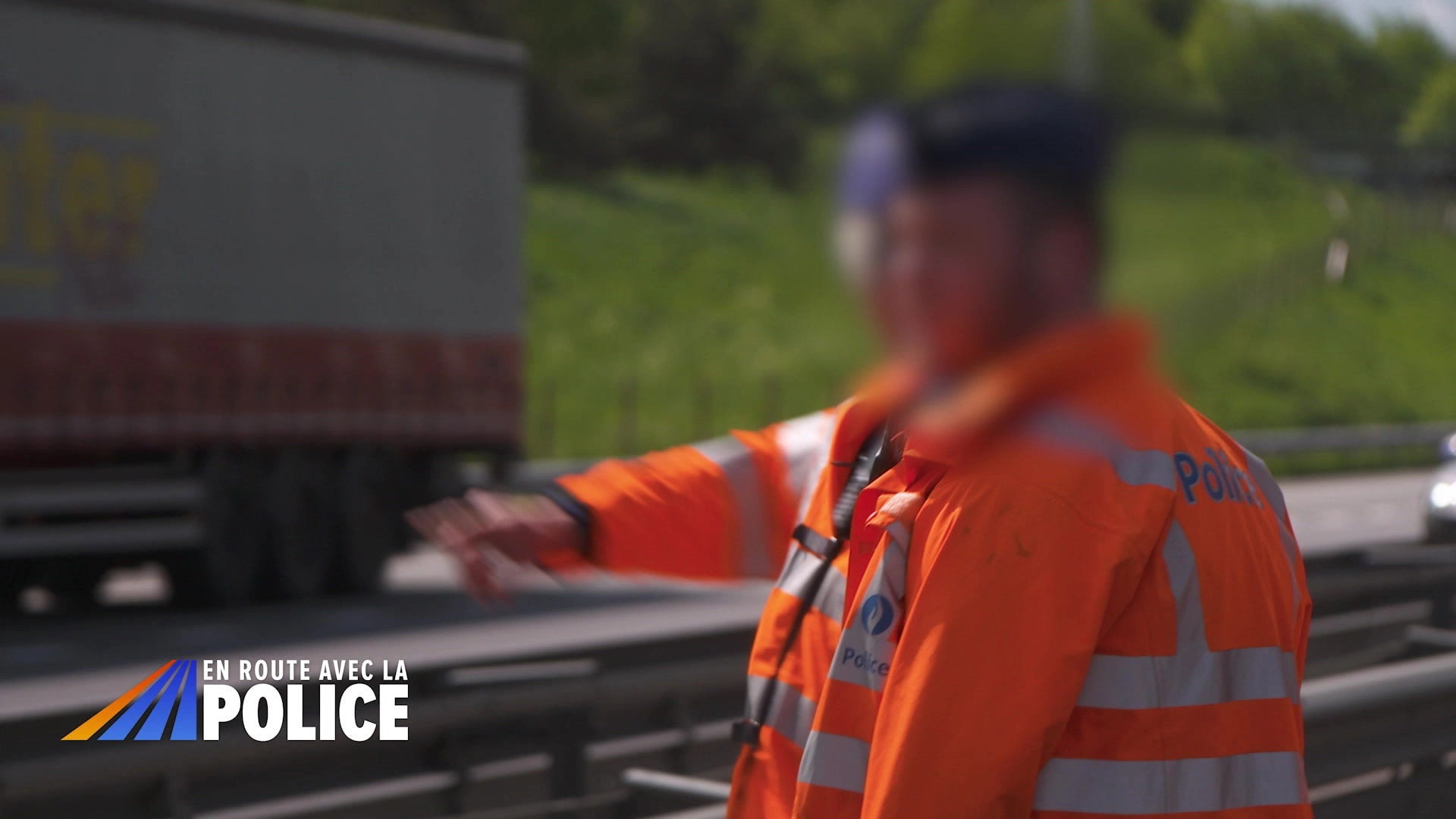 En route avec la police