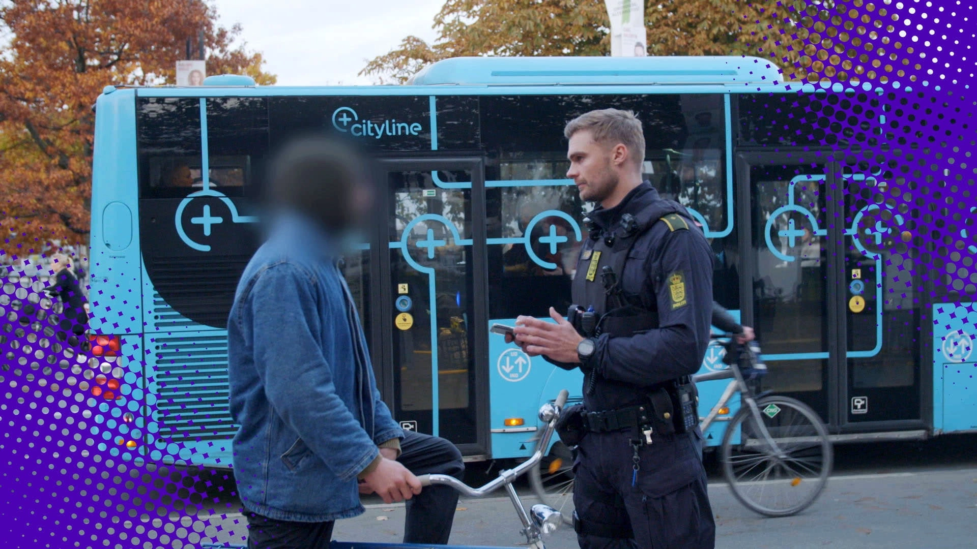 Politi på cykelstien