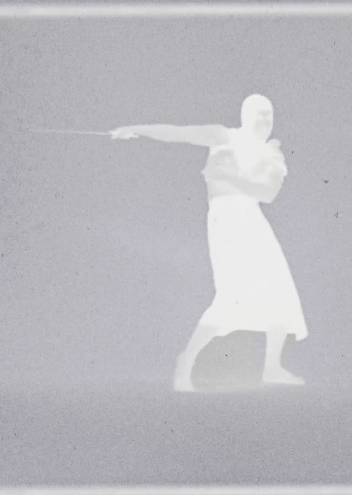 Warrior Figure on a Grey Background